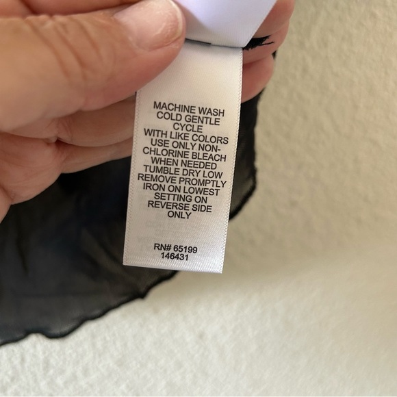 TDC Women’s Sheer Top Medium Black Mock Neck Dark Grunge Gothic Party Date Rave - Picture 8 of 10